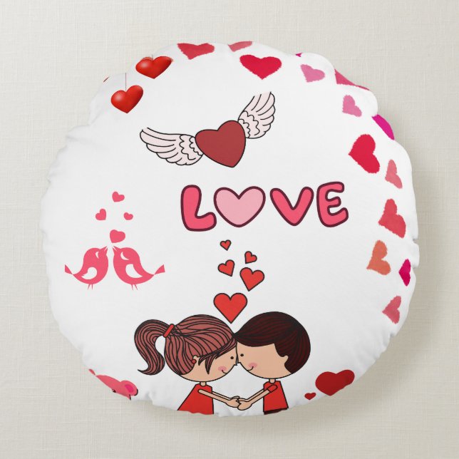 Almofada Redonda Romantic Decorative Cushion (Frente)