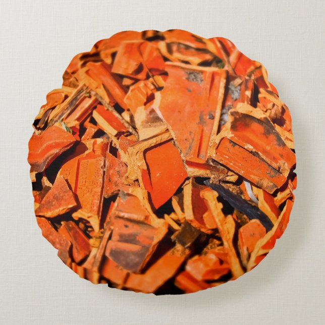 Almofada Redonda Roof tiles brick red roof panels (Frente)