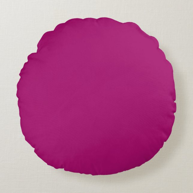 Almofada Redonda Rosa Choque, Roxo, Sólido, Simples, Moderno (Frente)