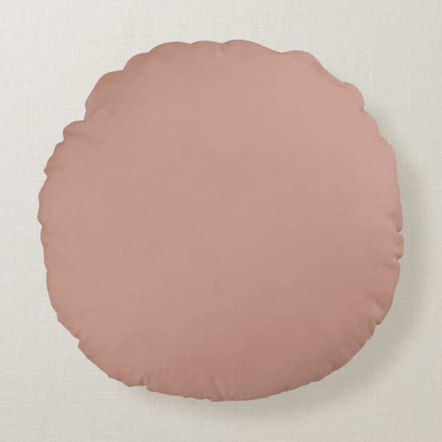 Almofada Redonda Rosa Dourado Cor Sólida, Moderno, Simples, Tendênc (Frente)