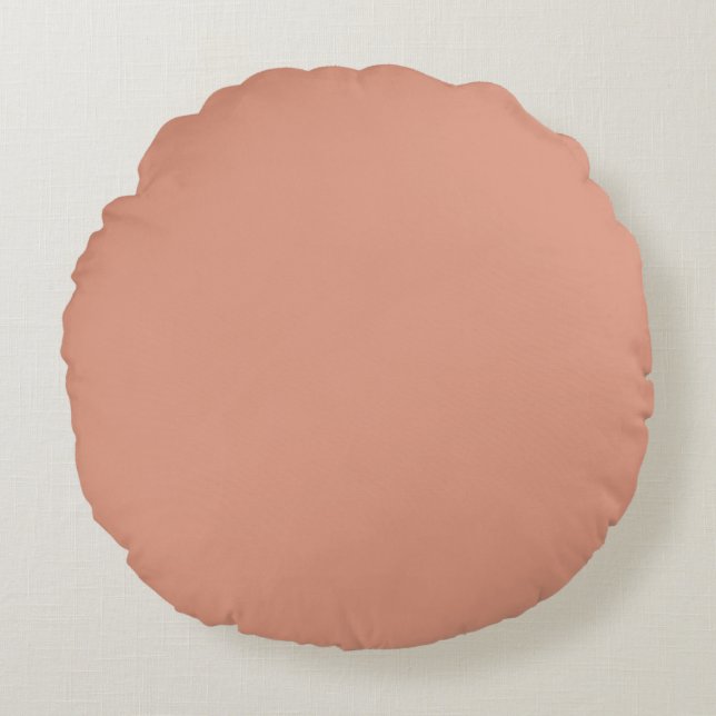 Almofada Redonda Rosa Dourado Sólido, Moderno, Simples (Frente)