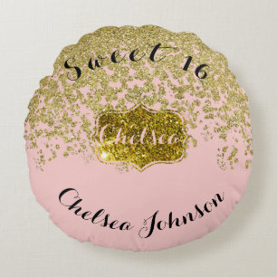 Almofada Redonda Rosa e Litter Doce de Chelsea
