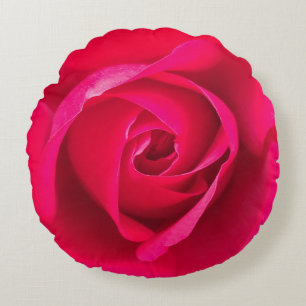 Almofada Redonda Rosa Rosa Vermelha Romântica v2