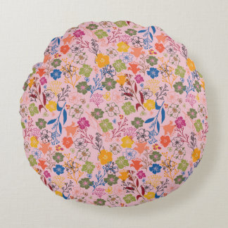 Almofada Redonda Rosa Sombra Batik Moderno