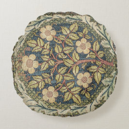 Almofada Redonda Rosa Wreath por William Morris