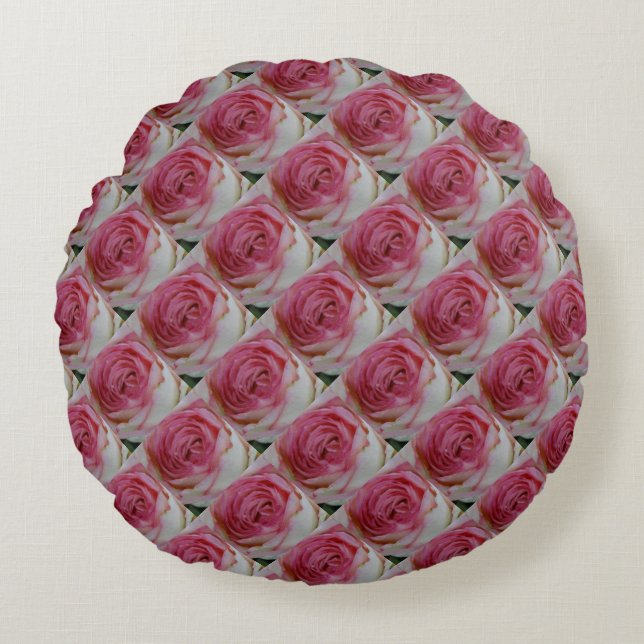 Almofada Redonda Rosas rosadas (Frente)
