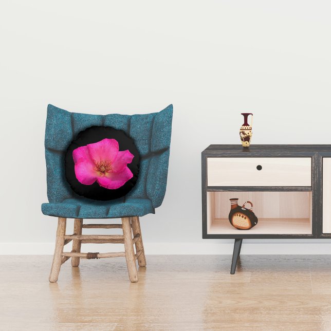 Almofada Redonda Rose aux feutres (Criador carregado)