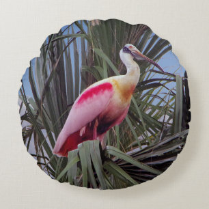 Almofada Redonda Roseate Spoonbill travesseiro redondo