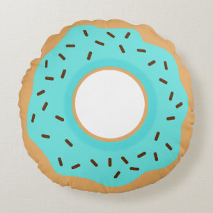 Almofada Redonda Rosquinha Azul Cuja Espingarda Esteja