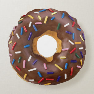 Almofada Redonda Rosquinha De Chocolate Com Travesseiro Arredondado