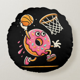 Almofada Redonda Rosquinha Engraçada, Comida de basquetebol, Dunbal