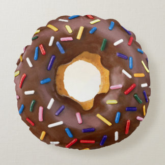 Almofada Redonda Rosquinhas de Chocolate Bonito com Sprinkles