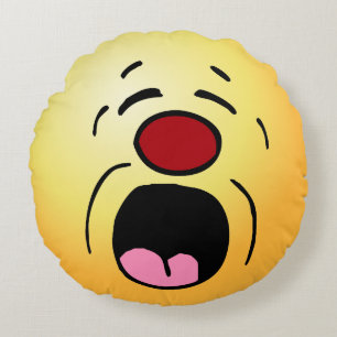 Almofada Redonda Rosto de lamentação: Odeio ter de ir ao meu trabal