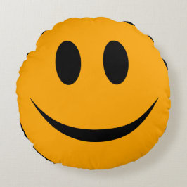 Almofada Redonda Rosto Sorridente Emoji