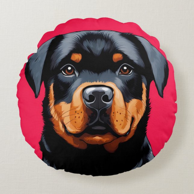 Almofada Redonda Rottweiler (Frente)