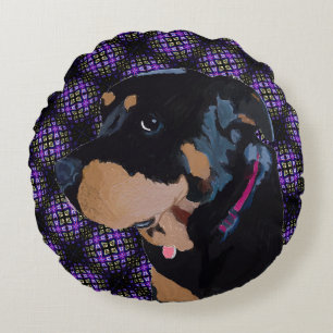 Almofada Redonda Rottweiler, Um Amigo Animal Para Sempre