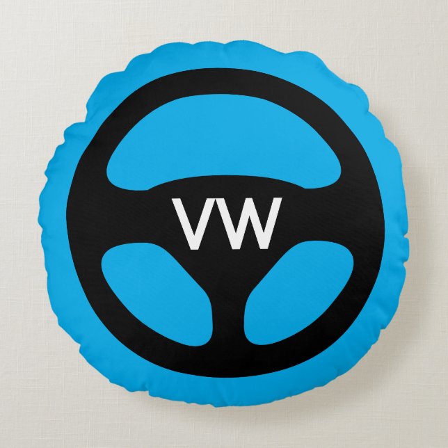 Almofada Redonda Round car steering wheel custom monogrammed (Frente)