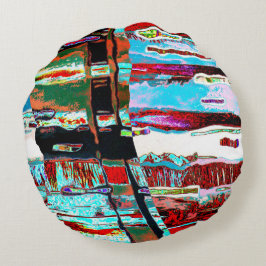 Almofada Redonda Round Pillow – Collapse Reflection Abstract Design