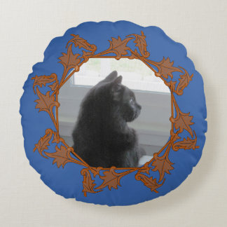 Almofada Redonda Round Pillow - Frame of Leaves in Circle