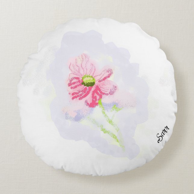 Almofada Redonda Round Pillow : Iris Flower . (Frente)