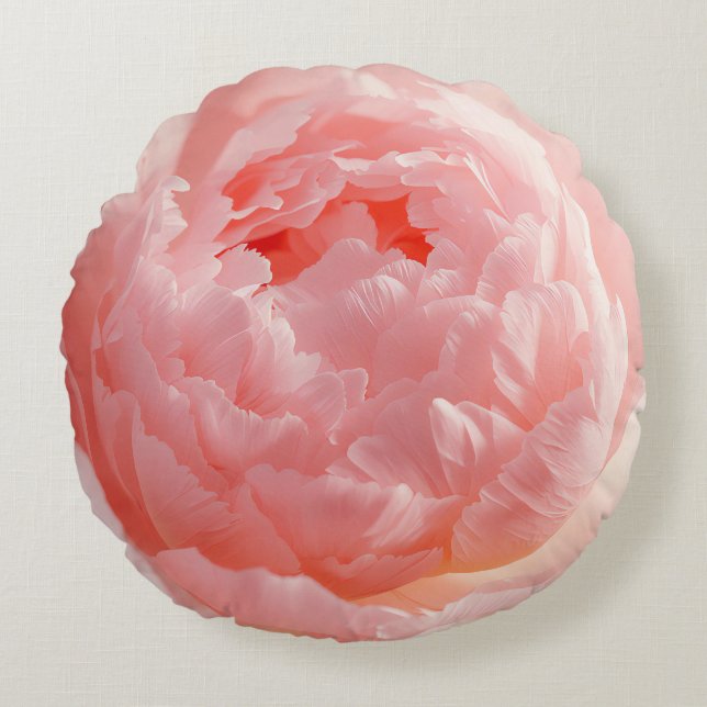 Almofada Redonda Round Pillow – Pink Flower Bloom | Custom Home Dec (Frente)