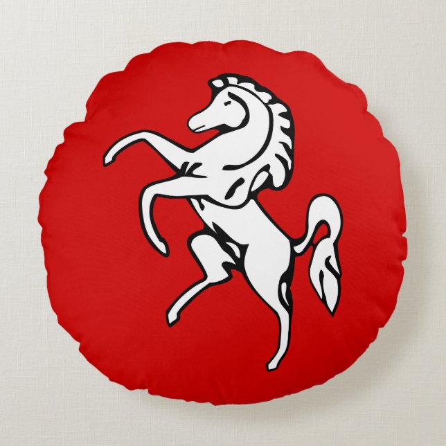 Almofada Redonda Round Throw Pillow with flag of Kent County (Frente)