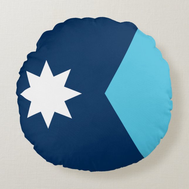 Almofada Redonda Round Throw Pillow with flag of Minnesota (Frente)