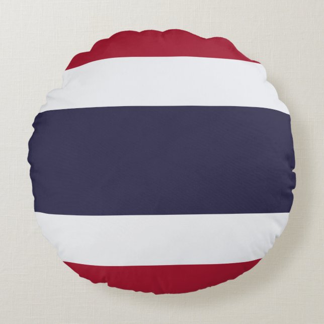 Almofada Redonda Round Throw Pillow with flag of Thailand (Frente)