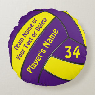 Almofada Redonda Roxo e presentes personalizados ouro do voleibol