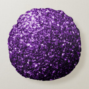 Almofada Redonda Roxo escuro brilho falso brilhos faiscantes