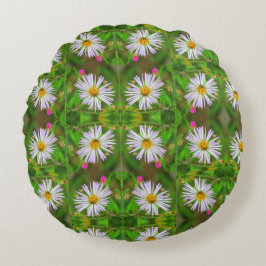 Almofada Redonda Roxo-Flor-Floral