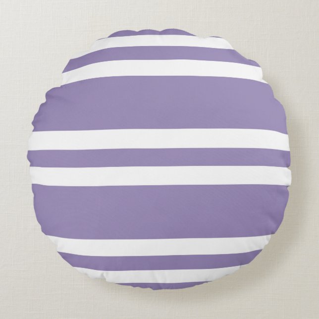 Almofada Redonda Roxos Violetos e Brancos (Frente)