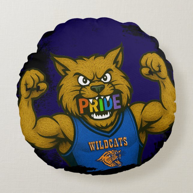 ALMOFADA REDONDA RSD WILDCATS ESPORTE TRAVESSEIRO DECORATIVO (Frente)