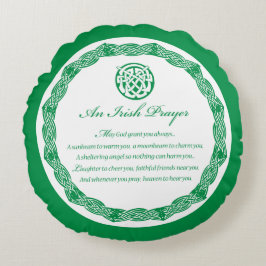 Almofada Redonda Rua Celta de Oração. Dia de Patrick