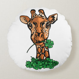 Almofada Redonda Rua. Patricks Day Giraffe