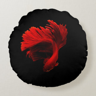 Almofada Redonda Ruby Red Siamese Fighting Fish