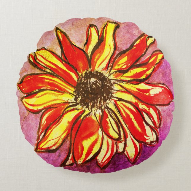 Almofada Redonda *'Rudbeckia Ablaze' (Frente)