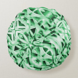 Almofada Redonda Russo ou não, branco verde estranho entrelaçado