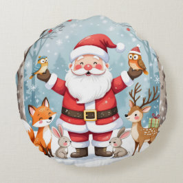 Almofada Redonda Rustic Farmhouse Christmas Round Pillow