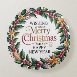 Almofada Redonda Rustic Gingerbread Holiday