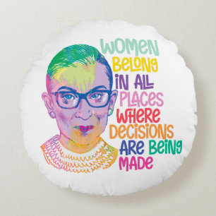 Almofada Redonda Ruth Bader Ginsburg Mulheres Pertencem A Todos Os