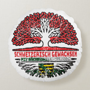 Almofada Redonda Sachsen Sächsisch Schweizer Schweiz Baum Wurzel
