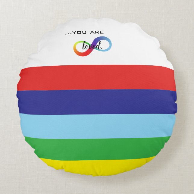 Almofada Redonda Saco de mão Infinity Orgulho LGBTQ+ (Frente)