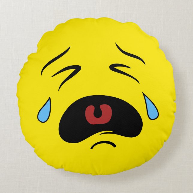 Almofada Redonda Sad Face Emoji (Frente)