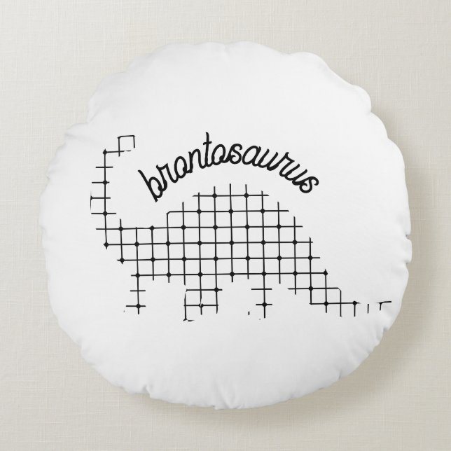 Almofada Redonda Sala Brontossaurus Dinosaur Kids (Frente)
