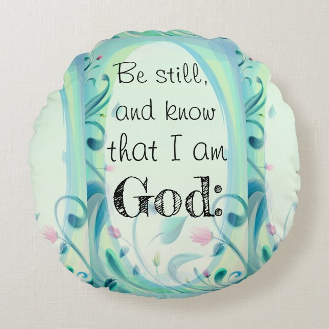 Almofada Redonda Salm 46 Seja Ainda Rosa Floral (Frente)