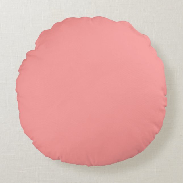 Almofada Redonda Salmão Rosa Pastel (Frente)