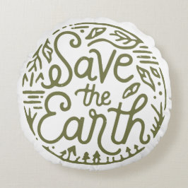Almofada Redonda Salve a estética verde da Terra