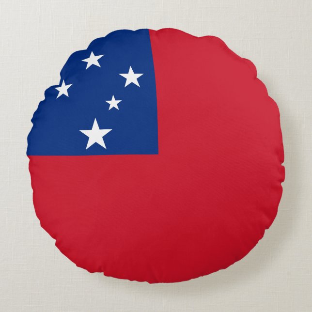 Almofada Redonda Samoa Flag (Frente)