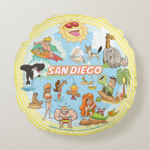 Almofada Redonda San Diego Beach Life